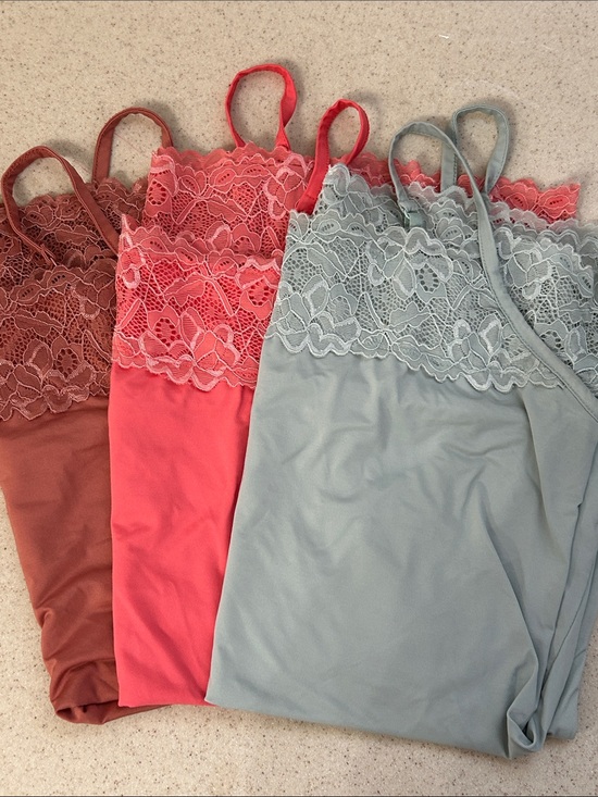 Maurices Tops - Maurices Lace Trim Camisole Set - Rust, Coral, Sage